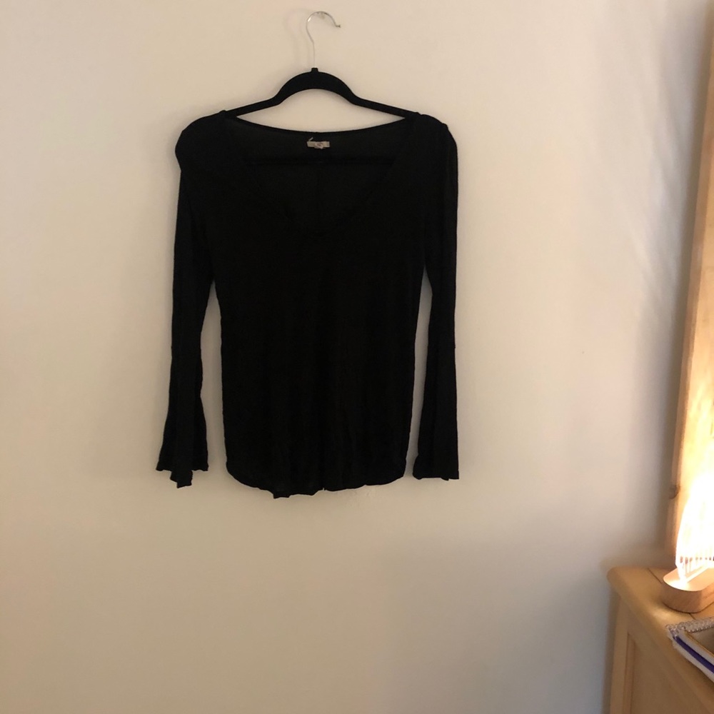 Black Bell Sleeve Top